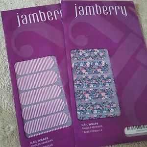 Jamberry Nail Wrap Set Orchid Skinny and Ditzy Floral Bundle Lot NWT
